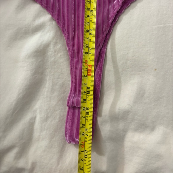 NORDSTROM ELODIE Velvet Fuchsia Ribbed Bodysuit - Picture 5 of 6